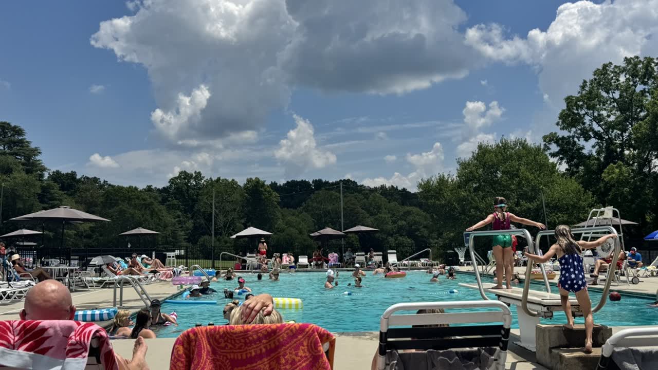 Summer afternoon at a community pool