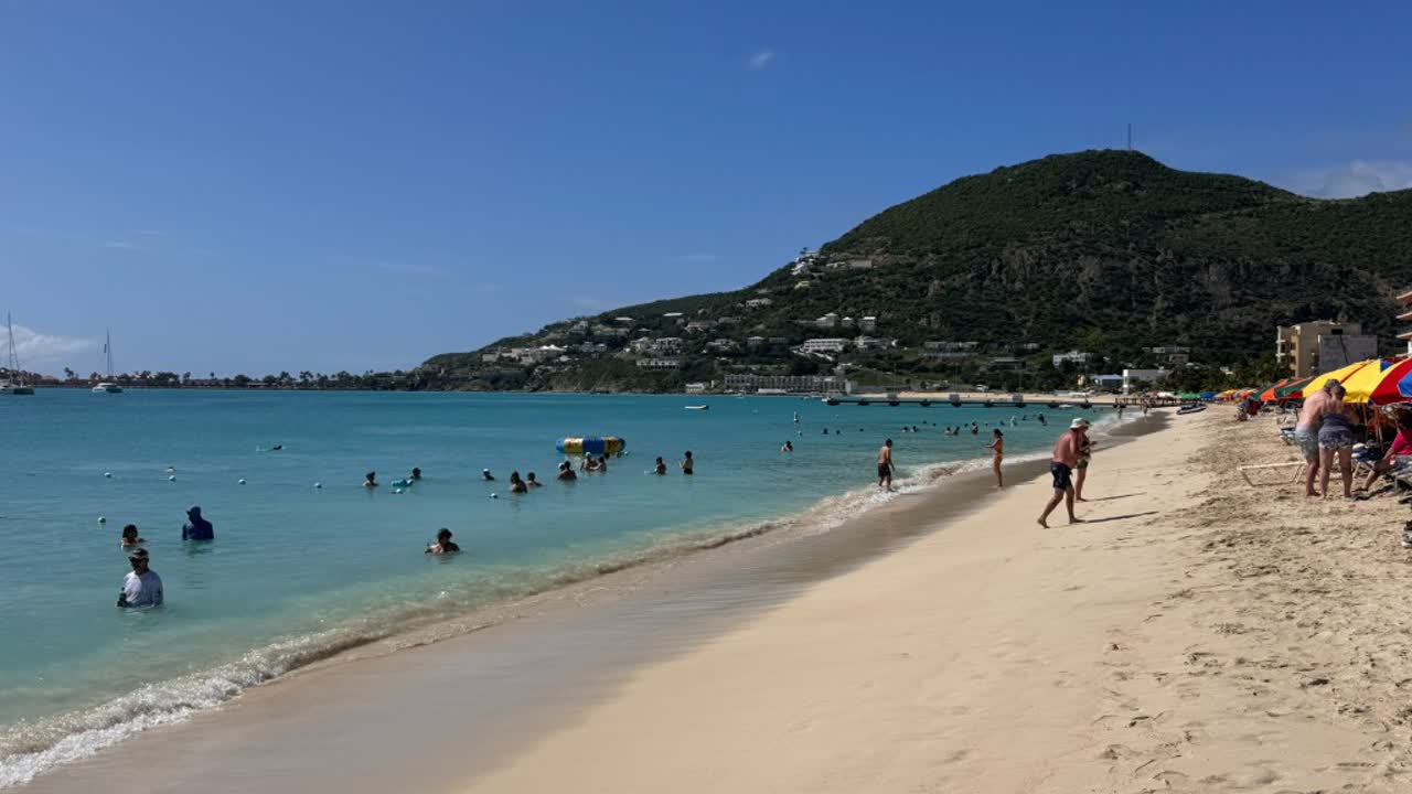 Beach and headland on St Maarten